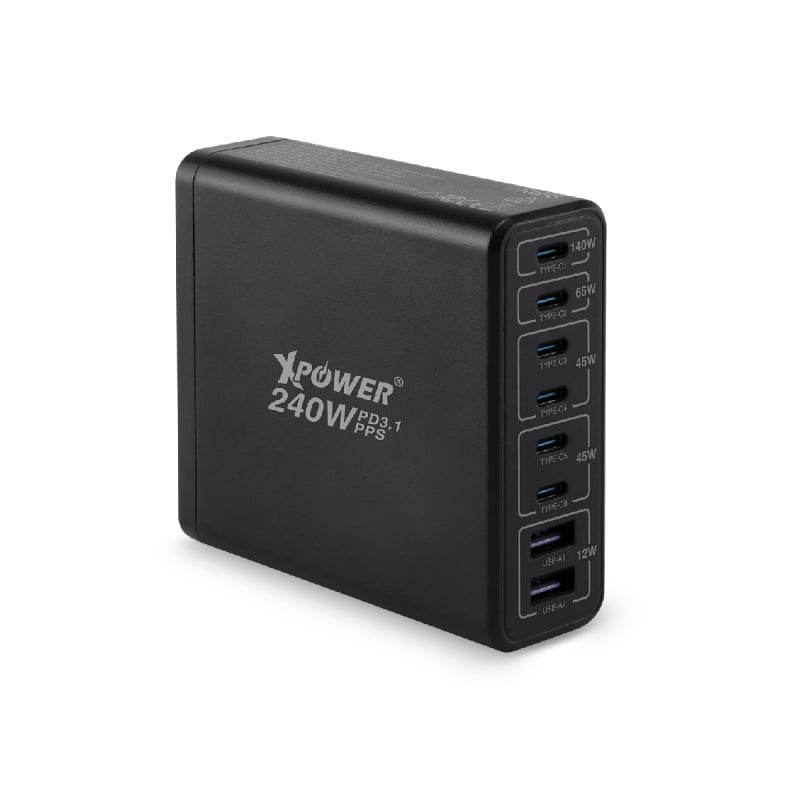 XPower 240W 8輸出 PD3.1/PPS 桌上型GaN充電器 PC240GaN