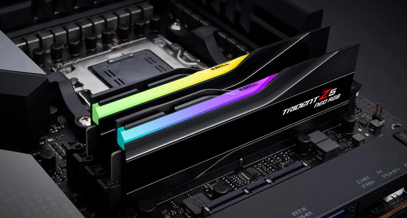 G.Skill DDR5 Trident Z5 Neo RGB Series 6000MHz 64GB Kit CL26 Black (2x32GB) (F5-6000J2636H32GX2-TZ5NR)