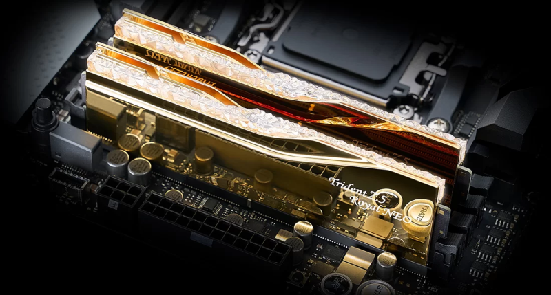 G.Skill DDR5 Trident Z5 Royal Neo Series 6000MHz 64GB Kit CL26 Gold (2x32GB) (F5-6000J2636H32GX2-TR5NG) G.Skill DDR5 Trident Z5 Royal Neo Series 6000MHz 64GB Kit CL26 Gold (2x32GB) (F5-6000J2636H32GX2-TR5NG)
