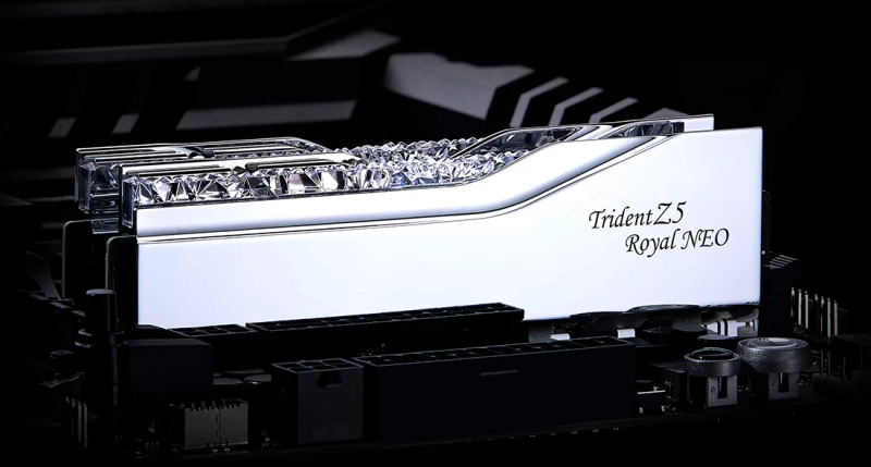 G.Skill DDR5 Trident Z5 Royal Neo Series 6000MHz 96GB Kit CL28 Silver (2x48GB) (F5-6000J2836F48GX2-TR5NS) G.Skill DDR5 Trident Z5 Royal Neo Series 6000MHz 96GB Kit CL28 Silver (2x48GB) (F5-6000J2836F48GX2-TR5NS)