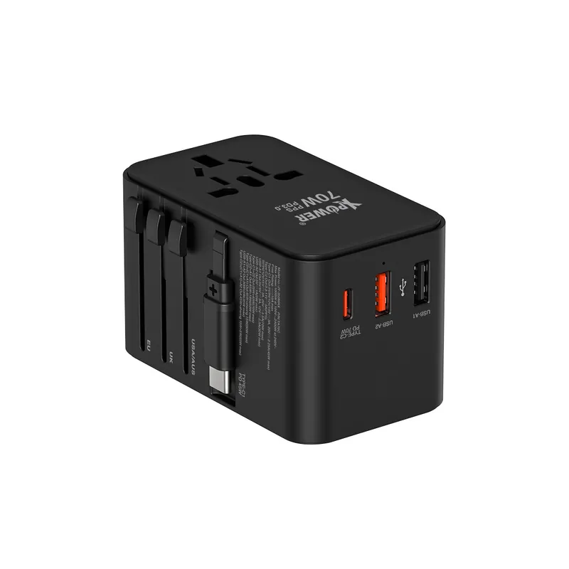 XPower 70W PD+PPS GaN 內置線 旅行充電器 TA70C