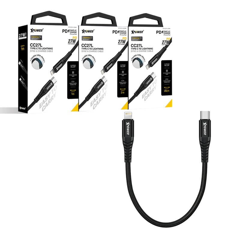 XPower 鋁合金高速傳輸充電 Type-C>Lightning線 CC27L