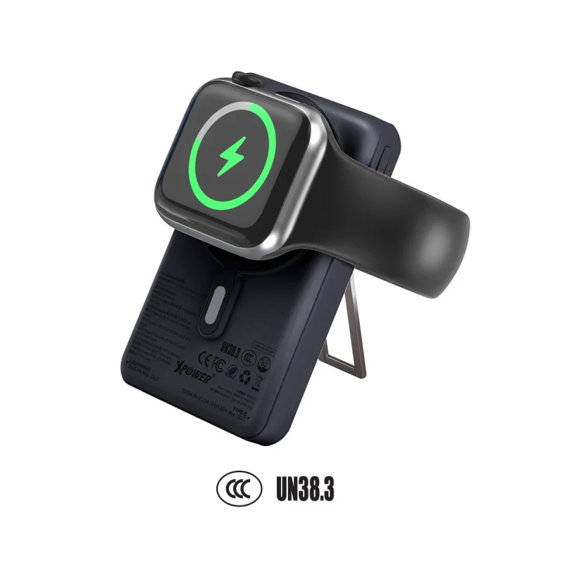XPower 7合1 PD 3.0 雙內置線+磁吸無線移動電源連支架 10000mAh (3C認證版) M10R