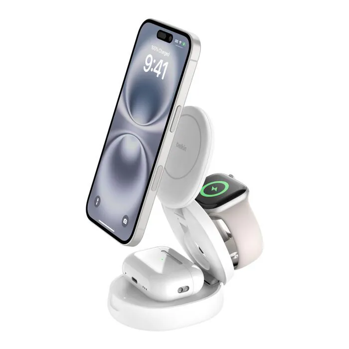 Belkin BoostCharge Qi2 3合1 可折疊磁吸充電座 15W Belkin BoostCharge Qi2 3合1 可折疊磁吸充電座 15W