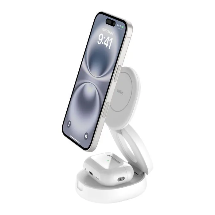 Belkin BoostCharge Qi2 2合1 可折疊磁吸充電座 15W