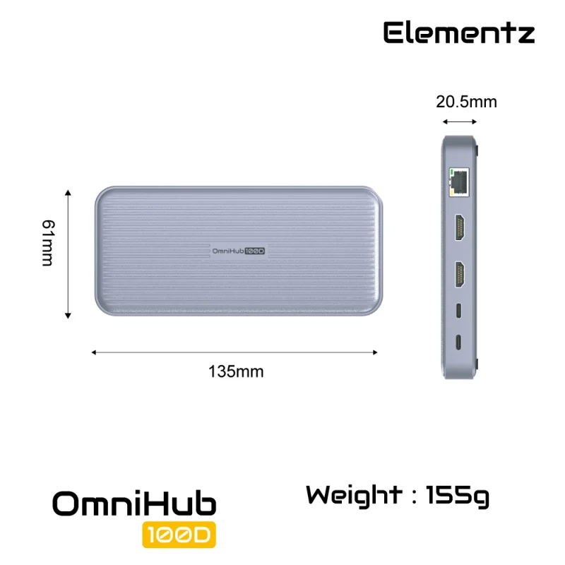 Elementz OmniHub 100D 10 in 1 USB-C Hub 集線器 MF-100D
