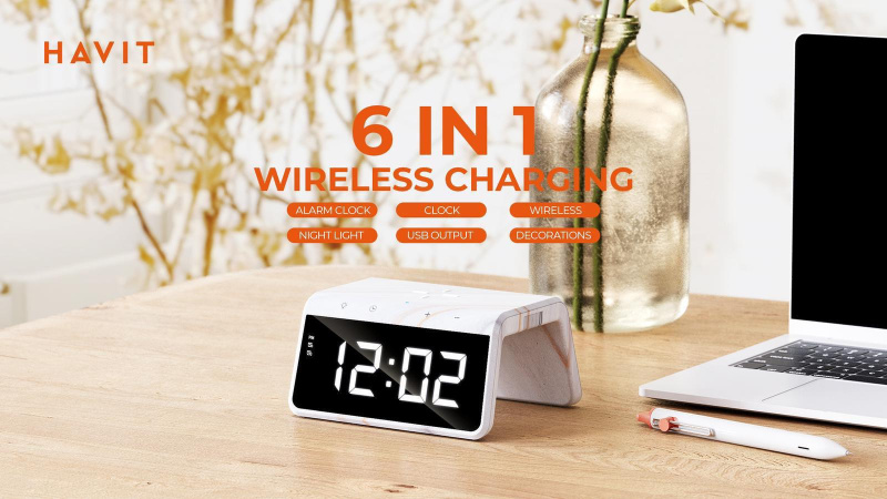 Havit w320 6-IN-1 鬧鐘無線充電架