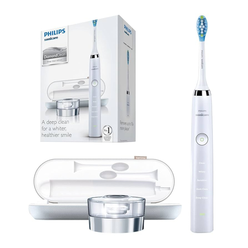 Philips Sonicare Diamond Clean HX9351 「62000震速+5種潔淨模式+旅行充電盒+水晶充電座」限時多送4支代用刷頭 [2色]