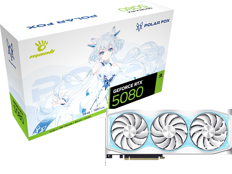 【希少新品】MANLI POLARFOX GeForce RTX 5080 Manli Polar Fox GeForce RTX 5080 OC 16GB GDDR7