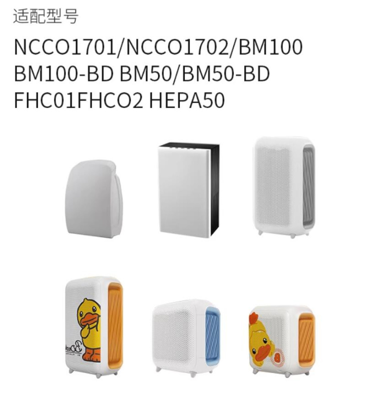 適用於 b-MOLA NCCO1702 BM100 NCCO1701 BM50 空氣清新機 備用過濾器套件替換用 1片裝