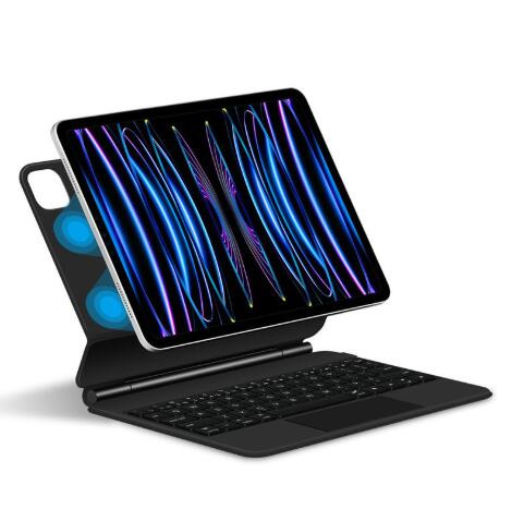 適用蘋果iPad 妙控鍵盤 iPad Air 11（M2 2024) / (M3 2025 )11英吋 IPad air6 11英吋 5.1 藍牙 磁吸懸浮 無線鍵盤 ipad鍵盤 LED 鍵盤背光燈