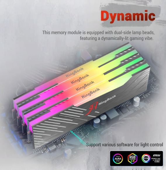 KINGBANK DDR5 Soarblade RGB UDIMM (16GB*2) DDR5 6000MHz-32GB CL30 ( Black / White )
