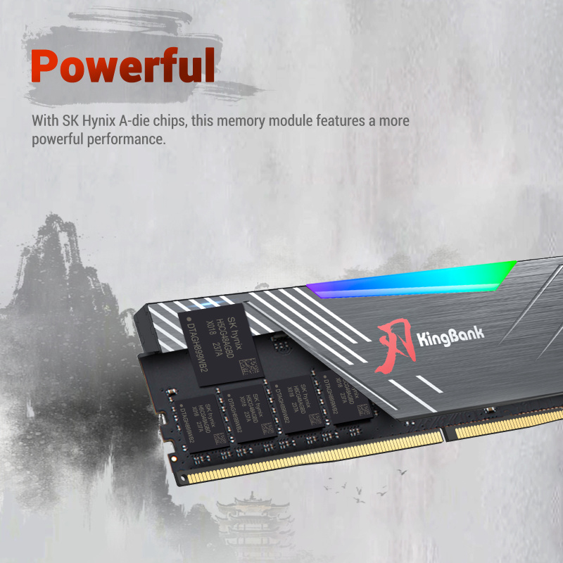 KINGBANK DDR5 Soarblade RGB UDIMM (16GB*2) DDR5 6000MHz-32GB CL30 ( Black / White )