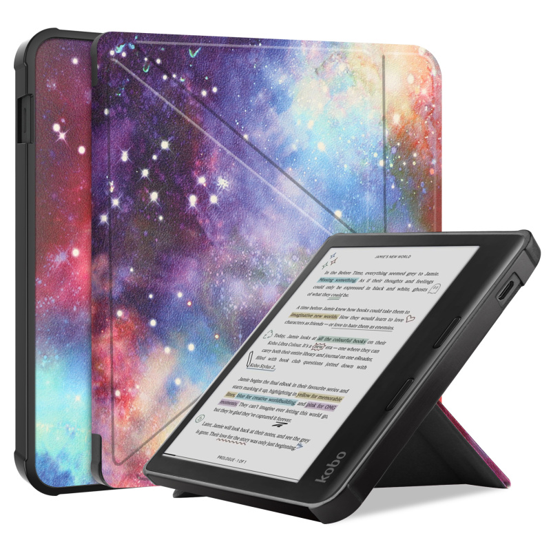 適用於 Kobo Libra Colour 7吋電子書 褶疊式TPU保護套