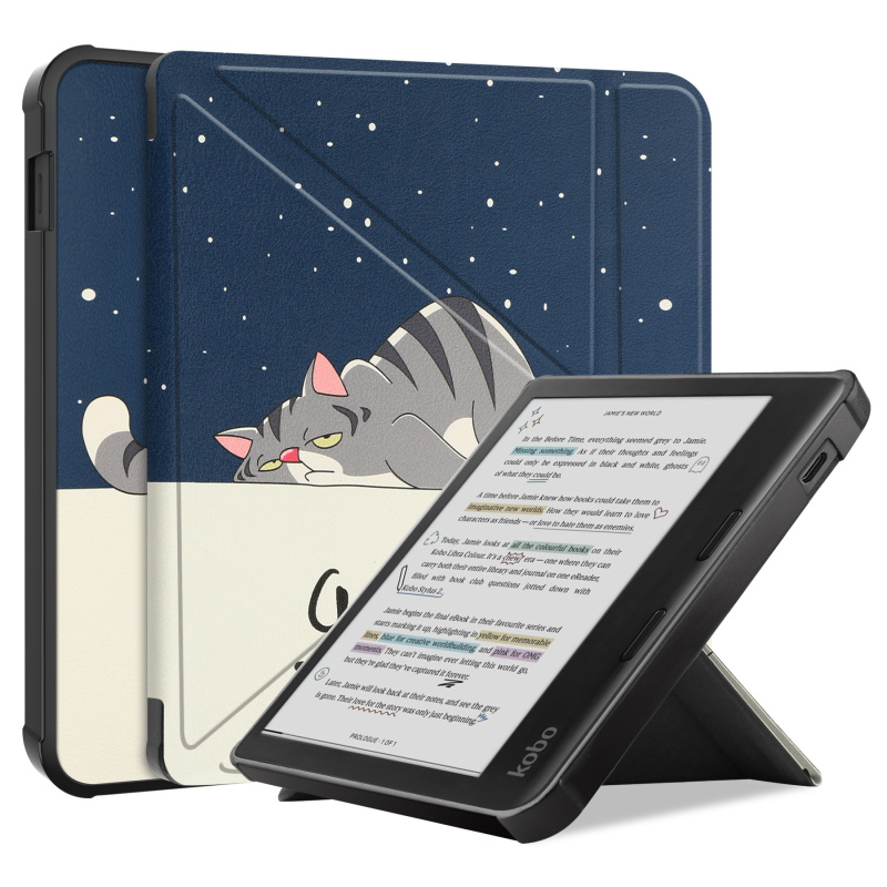 適用於 Kobo Libra Colour 7吋電子書 褶疊式TPU保護套