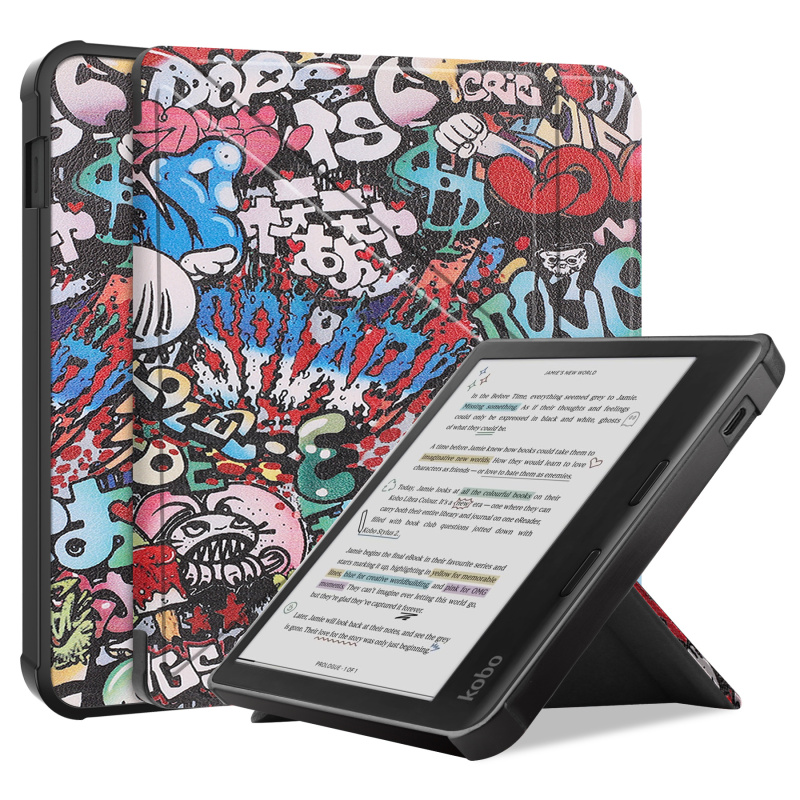 適用於 Kobo Libra Colour 7吋電子書 褶疊式TPU保護套