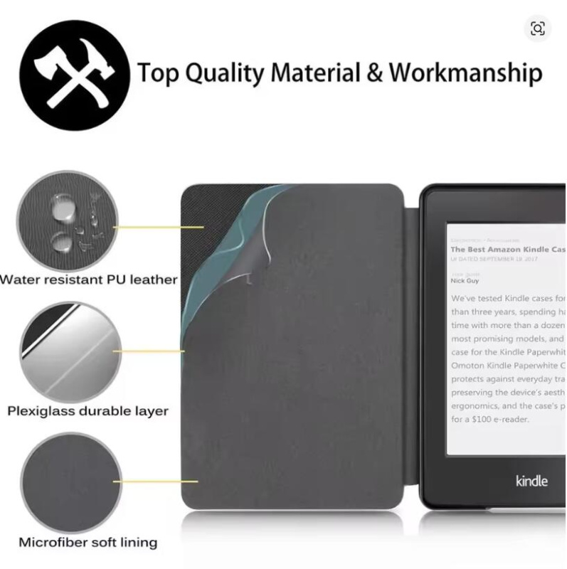 適用於 2024第12代Kindle Paperwhite 7吋電子書閱讀器 磁吸保護套 智能睡眠