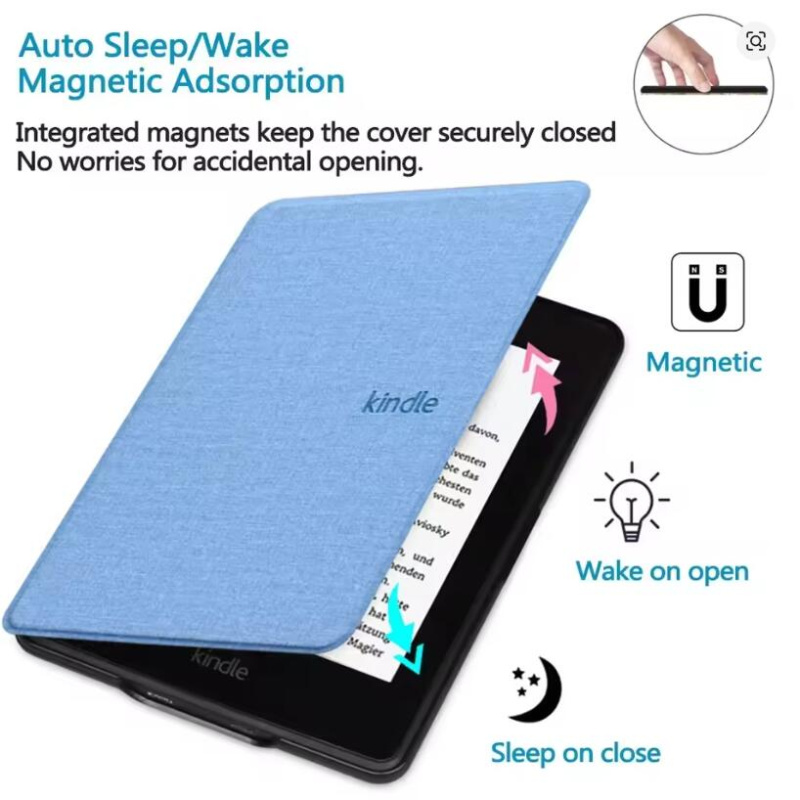 適用於 2024第12代Kindle Paperwhite 7吋電子書閱讀器 磁吸保護套 智能睡眠