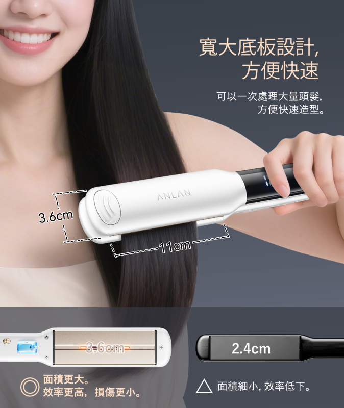 日本ANLAN - 閃耀負離子護髮夾板 AJB51-02J|負離子|護髮|直髮夾|造型夾|造型器【香港行貨】 日本ANLAN - 閃耀負離子護髮夾板 AJB51-02J|負離子|護髮|直髮夾|造型夾|造型器【香港行貨】