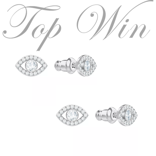 Buy 1 Get 1！Swarovski 施華洛世奇 5377741 LUCKILY EVILEYE穿孔耳 白色 鍍白金色 平行進口