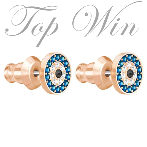 Swarovski 施華洛世奇 LUCKILY EVIL EYE 耳環 5377720 鍍玫瑰金 藍色 平行進口
