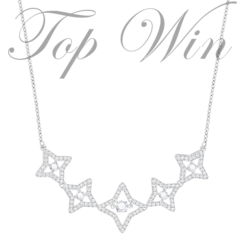 Swarovski 施華洛世奇 閃亮舞蹈星星項鍊 中等白色鍍銠 5349663 純銀 平行進口