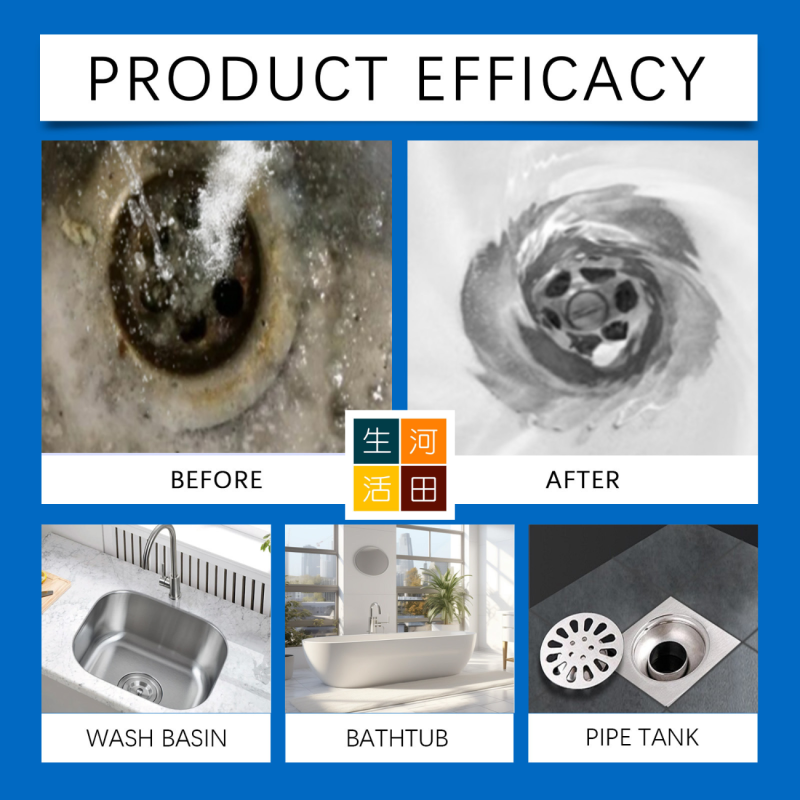 JUE-FISH 強力管道疏通劑 (30g)│超強通渠粉末│下水道通暢劑│管道疏通清潔粉│溶解管道油污堵塞除臭粉│廚房浴室疏通除臭劑