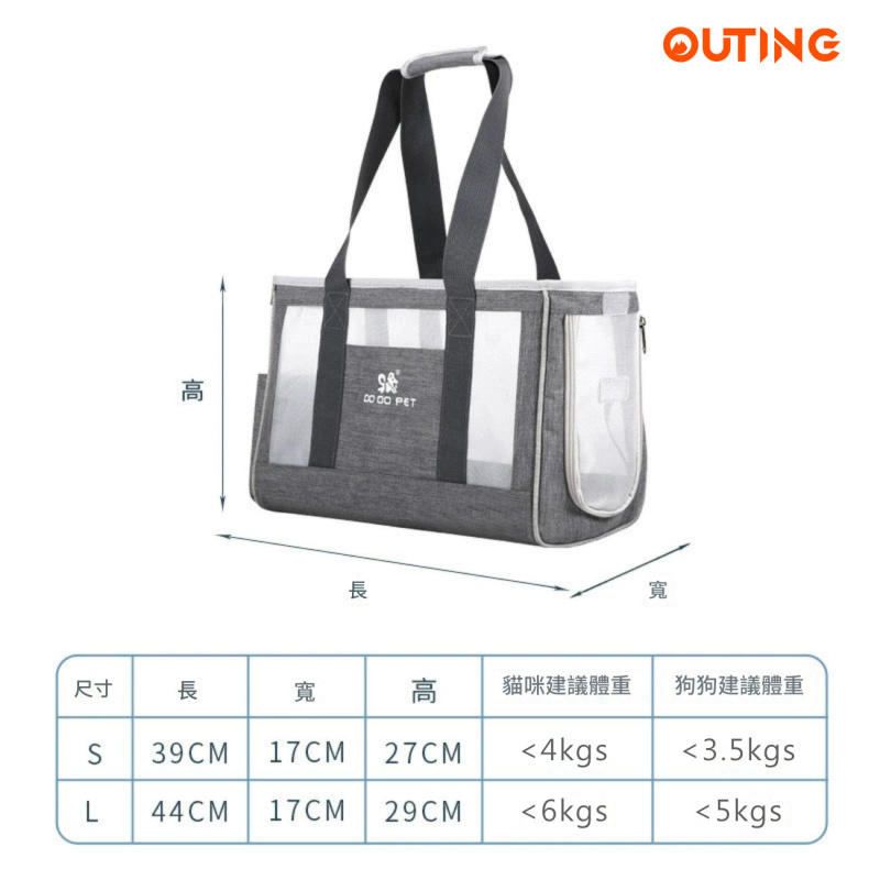 寵物手提包(大碼)│外出便攜│斜挎手提包│貓狗同行背包│透氣大容量│洗貓袋