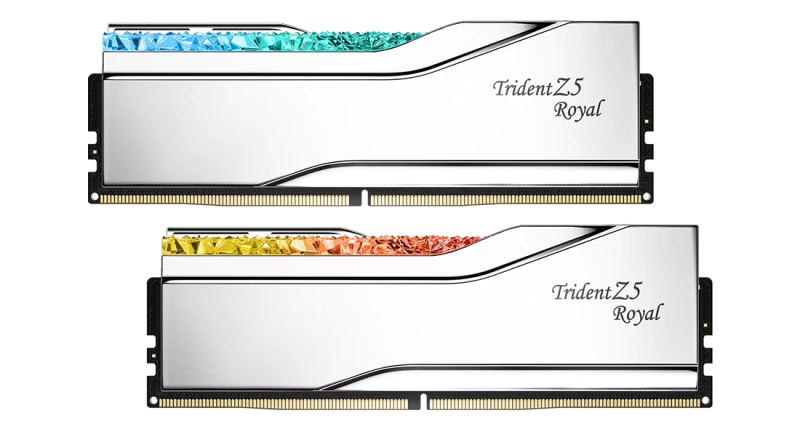 G.Skill DDR5 Trident Z5 Royal Series 7200MHz 32GB Kit CL34 SILVER (2x16GB) (F5-7200J3445G16GX2-TR5S) G.Skill DDR5 Trident Z5 Royal Series 7200MHz 32GB Kit CL34 SILVER (2x16GB) (F5-7200J3445G16GX2-TR5S)