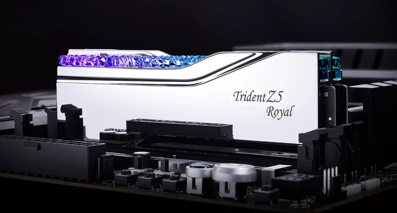 G.Skill DDR5 Trident Z5 Royal Series 7200MHz 32GB Kit CL34 SILVER (2x16GB) (F5-7200J3445G16GX2-TR5S) G.Skill DDR5 Trident Z5 Royal Series 7200MHz 32GB Kit CL34 SILVER (2x16GB) (F5-7200J3445G16GX2-TR5S)