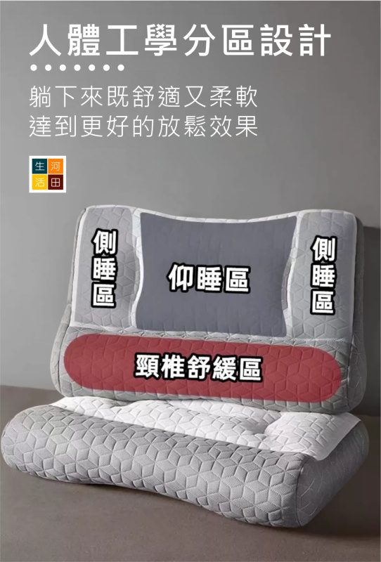 護頸椎反牽引枕│高低軟枕│睡眠支撐│側睡枕頭│頸部舒壓枕