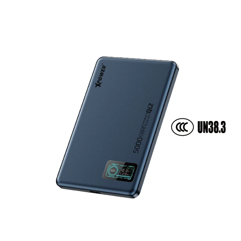 【3C認證版】XPower MagDigita5² 第2代彩屏顯示磨沙玻璃外殼 5000mAh PD3.0+QI2 磁吸移動電源