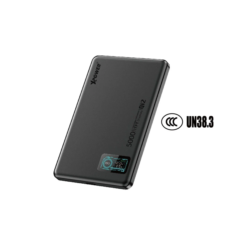 【3C認證版】XPower MagDigita5² 第2代彩屏顯示磨沙玻璃外殼 5000mAh PD3.0+QI2 磁吸移動電源