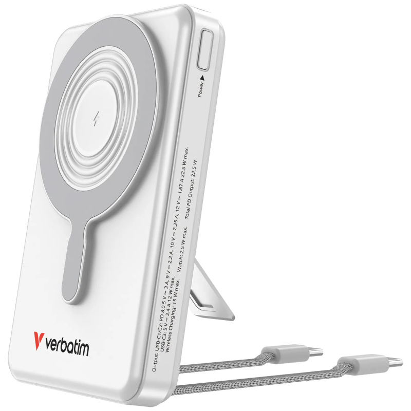 【免運費】Verbatim Charge 'n' Go 10000mAh 2C + LED螢幕 流動充電池【原裝行貨】