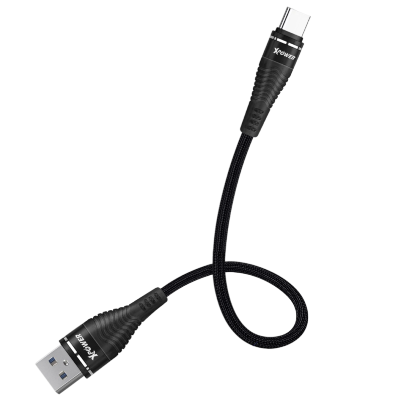 XPower 鋁合金高速傳輸充電USB>Type-C線 (25cm) ANAC