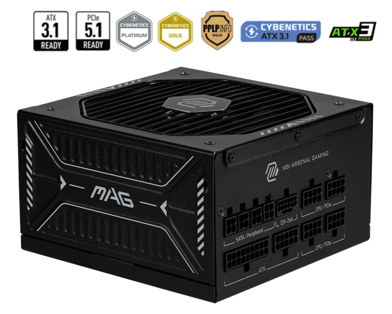 MSI MAG A1000GLS PCIE5 1000W 80Plus Gold ( ATX 3.1 / PCIe 5.1 )