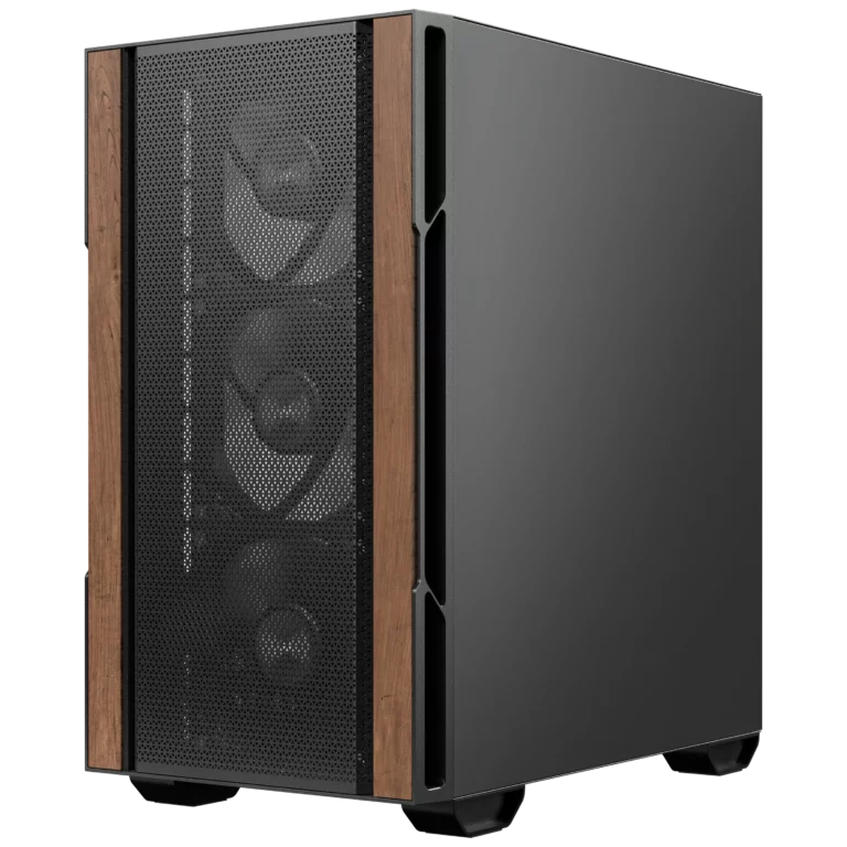 Okinos Cypress 3 Wood  Mini-Tower Gaming PC Case - Black