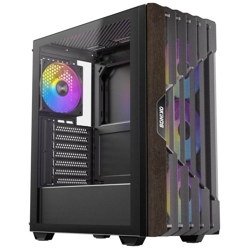 Okinos Cypress 5 Mid-Tower Gaming PC Case - Black ( AIR / ARGB )