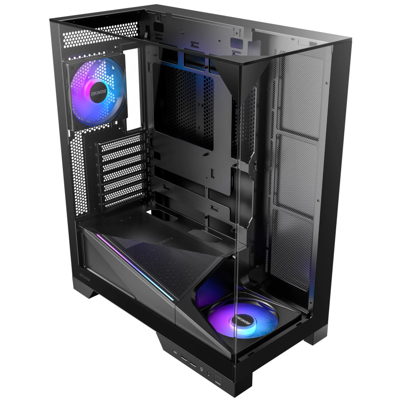 Okinos AQUA 93  Mid-Tower Gaming PC Case - BLACK