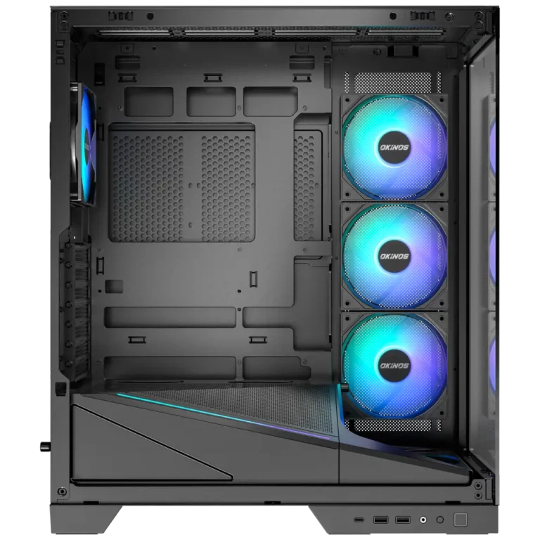 Okinos AQUA 9 ARGB Mid-Tower Gaming PC Case - BLACK