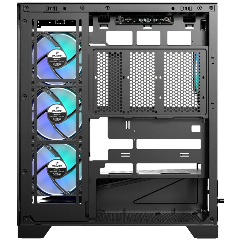 Okinos AQUA 9 ARGB Mid-Tower Gaming PC Case - BLACK