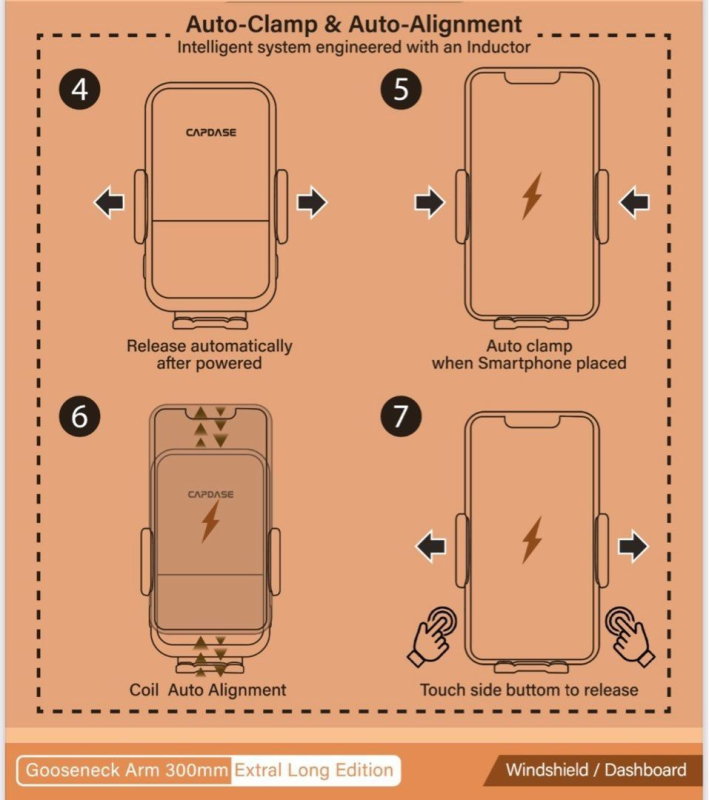 CAPDASE AA Power IV 車用支架 30cm 鵝頸臂 - HR00-AA4G01-300