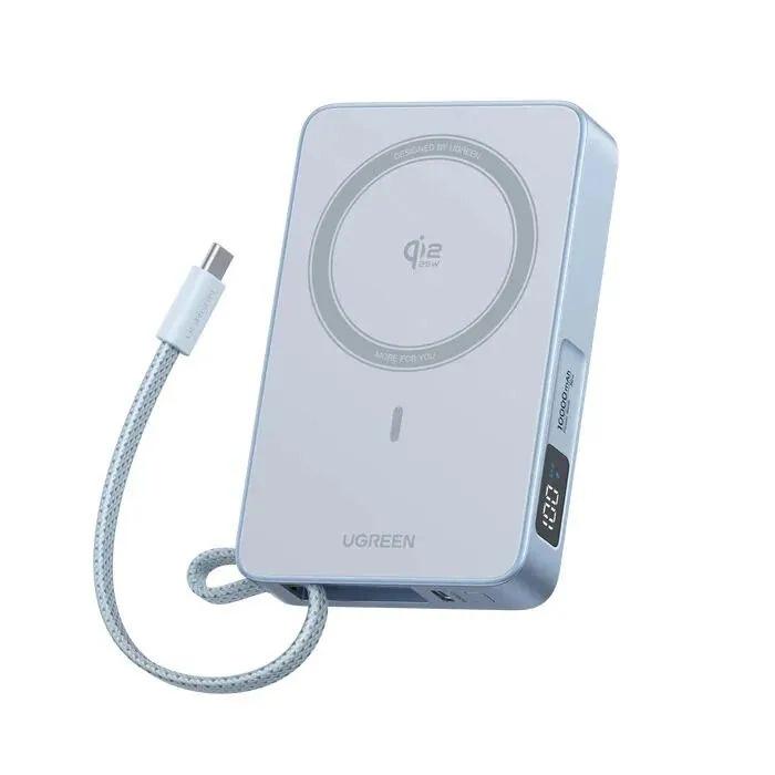 【免運費】Ugreen 25W Qi2 MagFlow 自帶線磁吸移動電源 10000mAh 65958【原裝行貨】