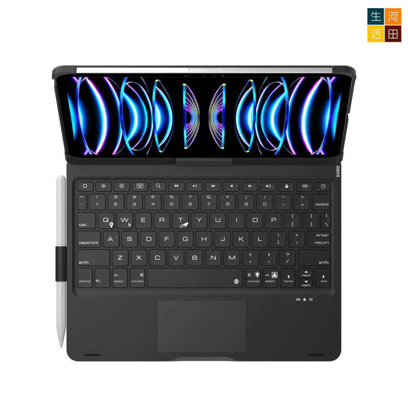 iPad 11 11th Air 7 2025 11 10.9 旋轉鍵盤保護套 A3354 A3266 A3354 A3267觸控板 7色背光 無線藍牙