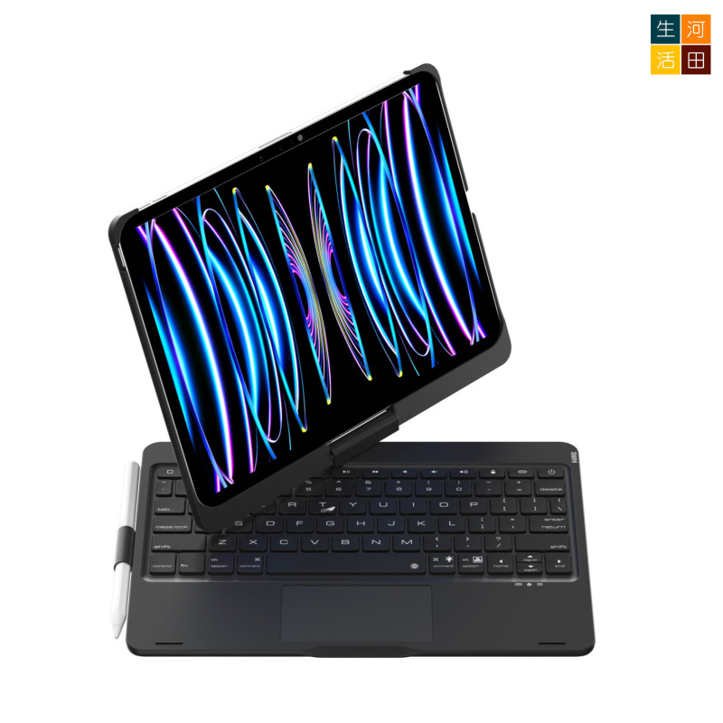 iPad Pro 7/8th 2025 2025 24 11 旋轉鍵盤保護套 A3357 A3358 A3359 A2836 A2837 A3006觸控板 7色背光