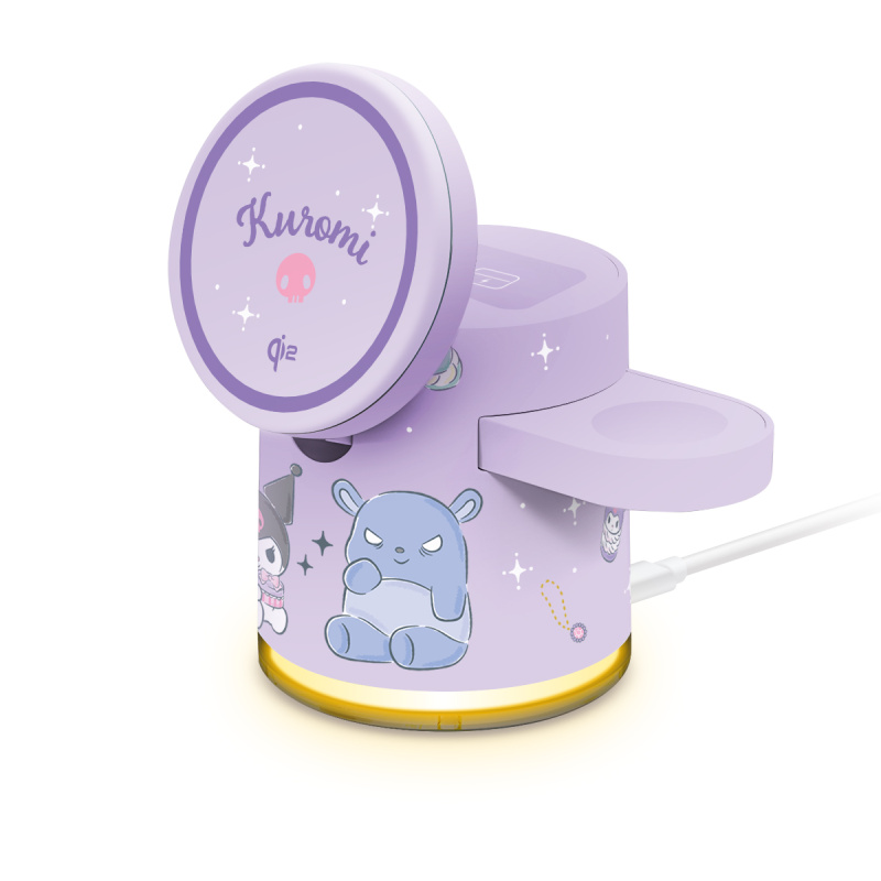 XPower x Sanrio Kuromi Qi2迷你掌心5合1 MagCharge 15W磁吸無線充電座 GE1