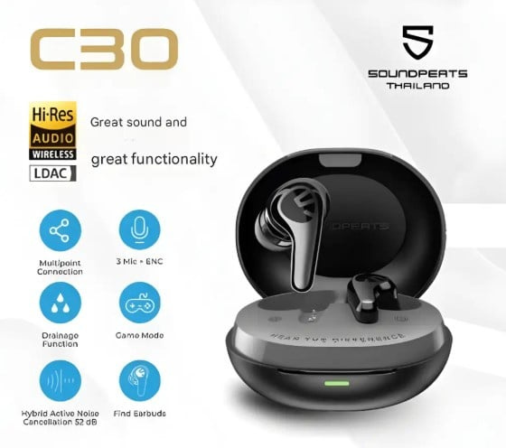 Soundpeats Hi-Res LDAC Hybrid ANC Earbuds 降噪藍牙耳機 C30