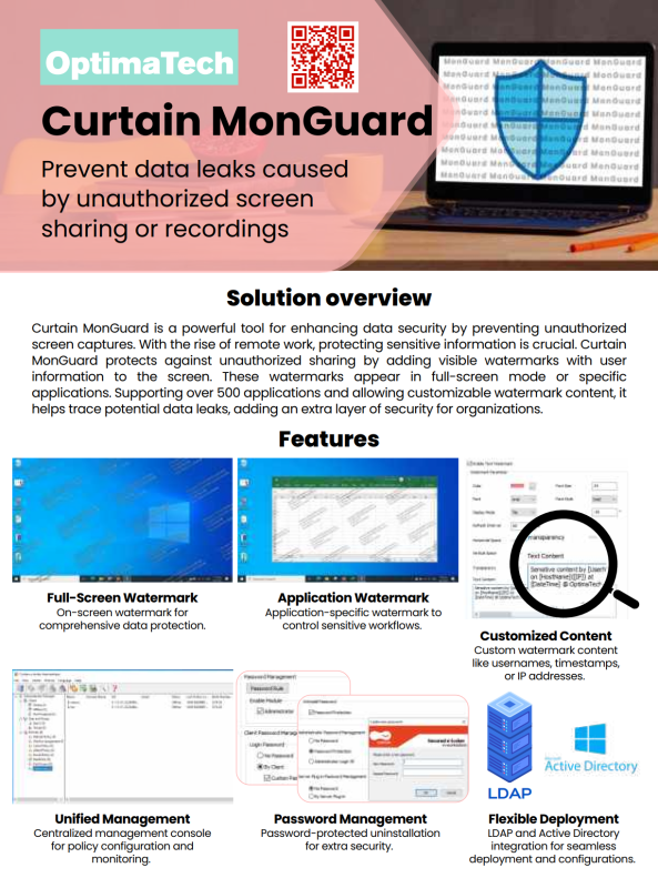 Curtain MongGuard Screen Watermark