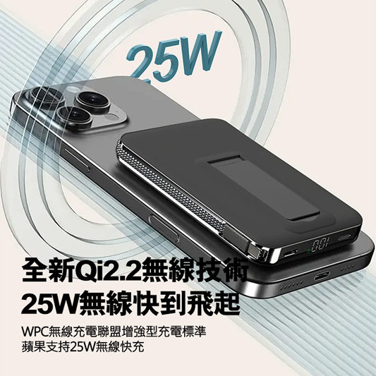 EYEMEGA EM-M02B Qi2.2半固態磁吸無線行動電源