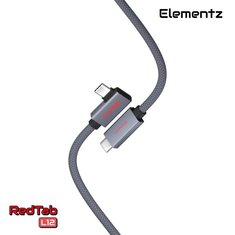 Elementz USB-C To C 80Gbps/240W/8K@60Hz L-Shape 數據傳輸線 120cm (N5-L12)